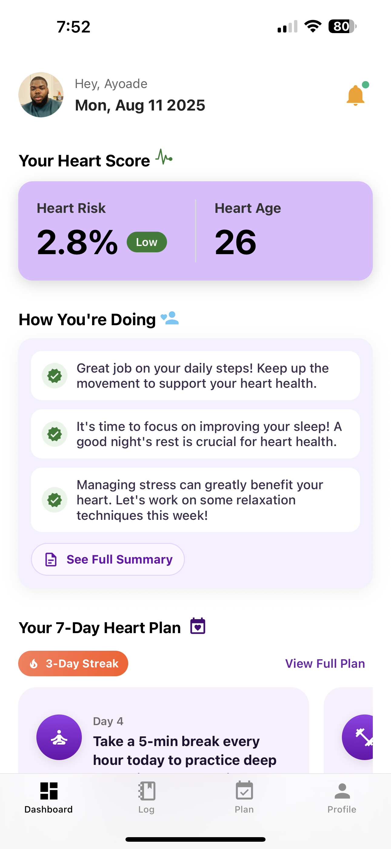CardioTrack screen 1